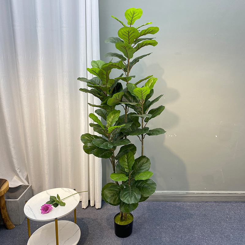 Fiddle Leaf Fig - 대형 피커스 나무 인공 식물, 가짜