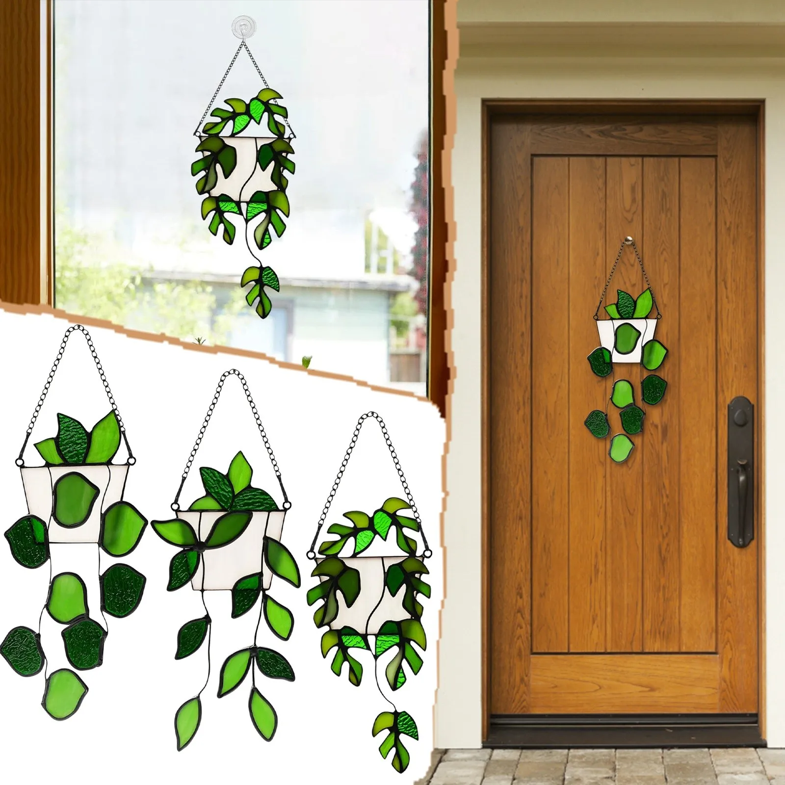 인공 식물 장식 수제 녹색 가짜 식물 스테인드 글라스  - Plant Parent Yearly 리뷰 및 가격