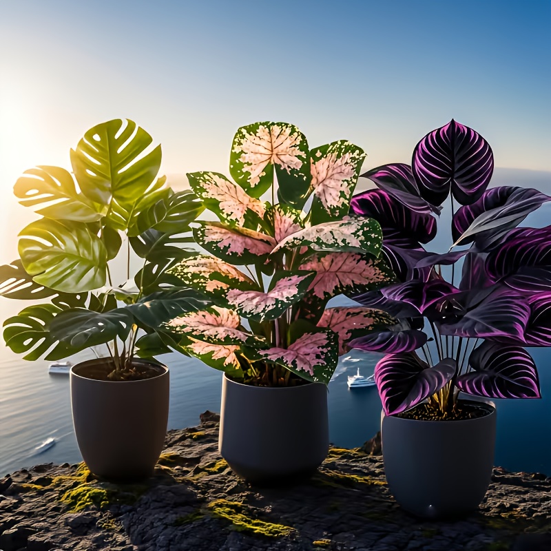 3종 혼합 인조 식물 세트 대형 핑크 몬스테라 인조 야 - Fiddle Leaf Fig 리뷰 및 가격