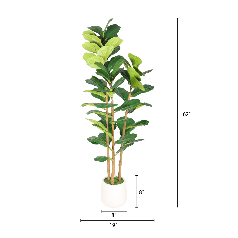 5.2피트 인조 바이올린잎 무화과나무, 장식용 흰색 화 - Fiddle Leaf Fig 리뷰 및 가격